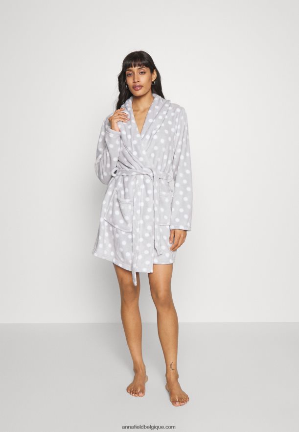 femmes robe de chambre gris/blanc Anna FieldNHH26B1093