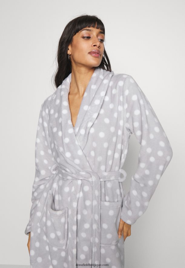 femmes robe de chambre gris/blanc Anna FieldNHH26B1093