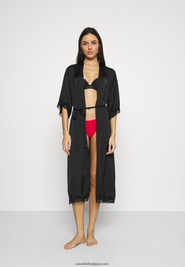 femmes robe de chambre noire Anna FieldNHH26B1083