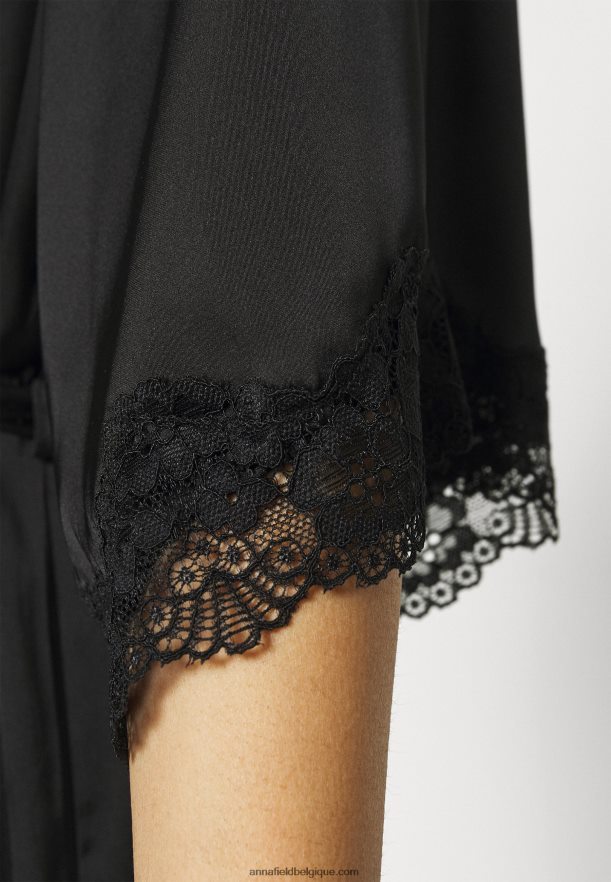 femmes robe de chambre noire Anna FieldNHH26B1083