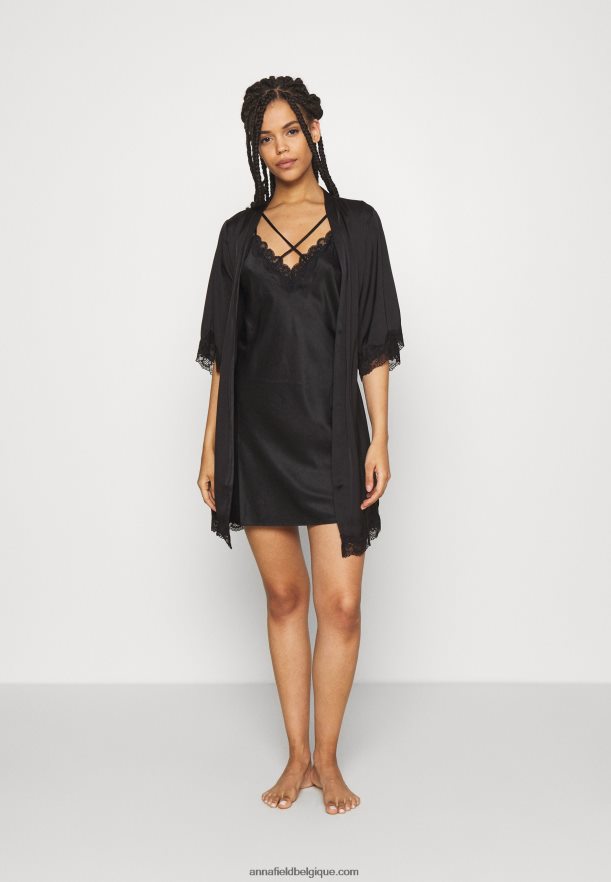 femmes robe de chambre noire Anna FieldNHH26B1085