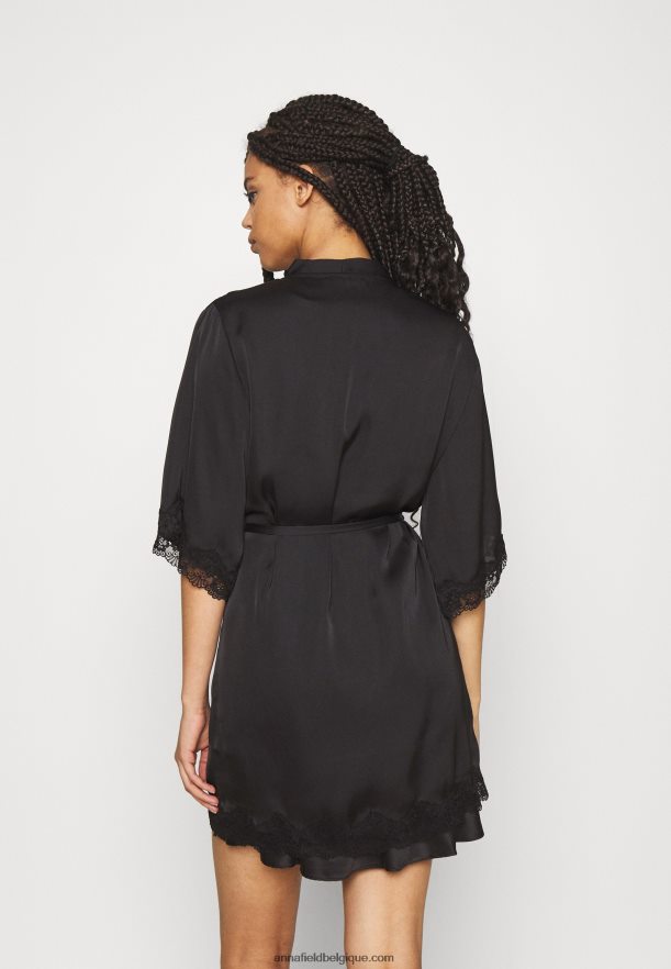 femmes robe de chambre noire Anna FieldNHH26B1085