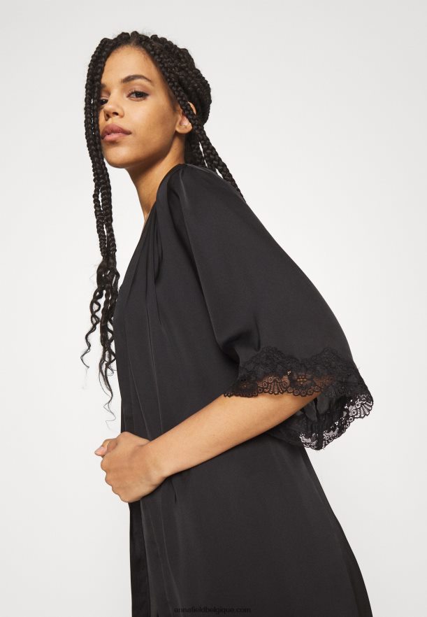 femmes robe de chambre noire Anna FieldNHH26B1085